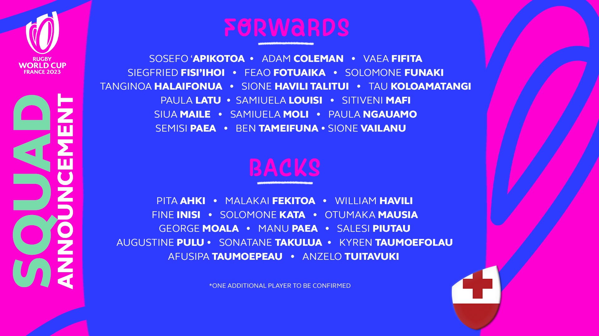 CUPA MONDIALĂ 2023 / TONGA: Vicecampion mondial cu Australia, în 2015, Israel Folau n-a fost inclus în lot!