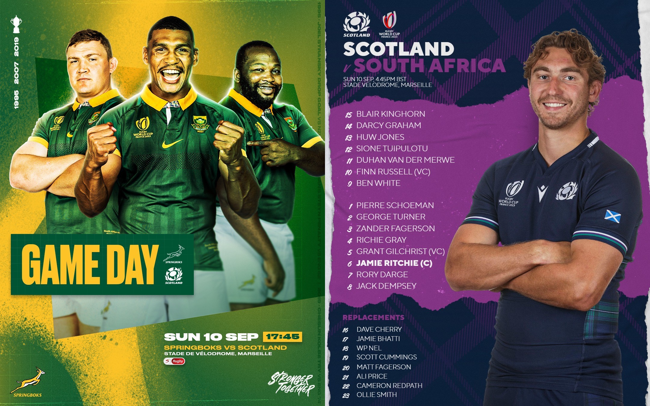 CUPA MONDIALĂ 2023 / PROGRAM: Africa de Sud și Scoția se înfruntă în cel mai palpitant meci al zile