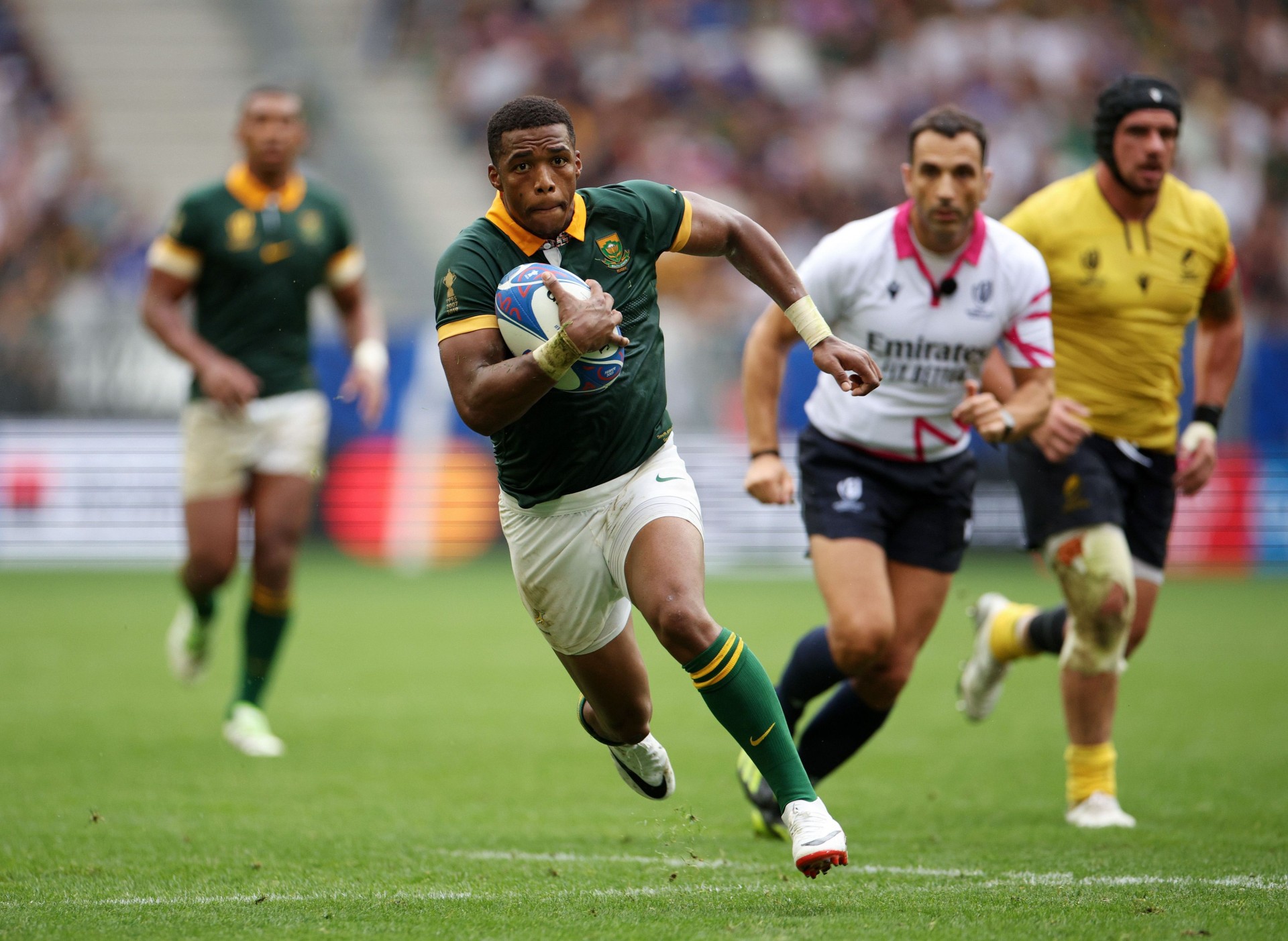 CUPA MONDIALĂ 2023 / RECORD: În meciul cu România, Springboks au obținut punctul bonus ofensiv în 11 minute!