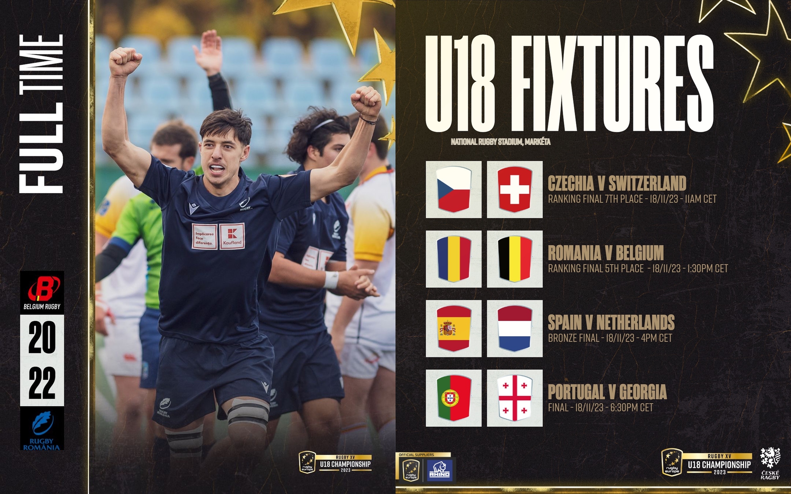 CE U18 2023 / MECI DE CLASAMENT: România a trecut de o arțăgoasă echipă a Belgiei și a ocupat locul 5