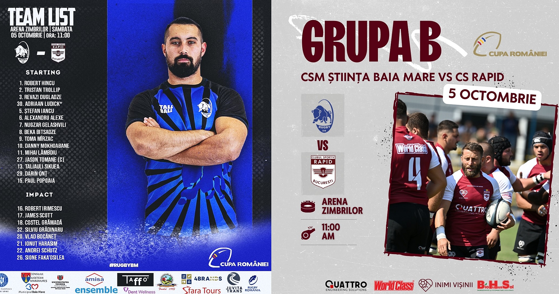 CUPA ROMÂNIEI 2024 / FAZA GRUPELOR / ETAPA 1: Rapid și Steaua au deplasări dificile la Baia Mare, respectiv la Gura Humorului