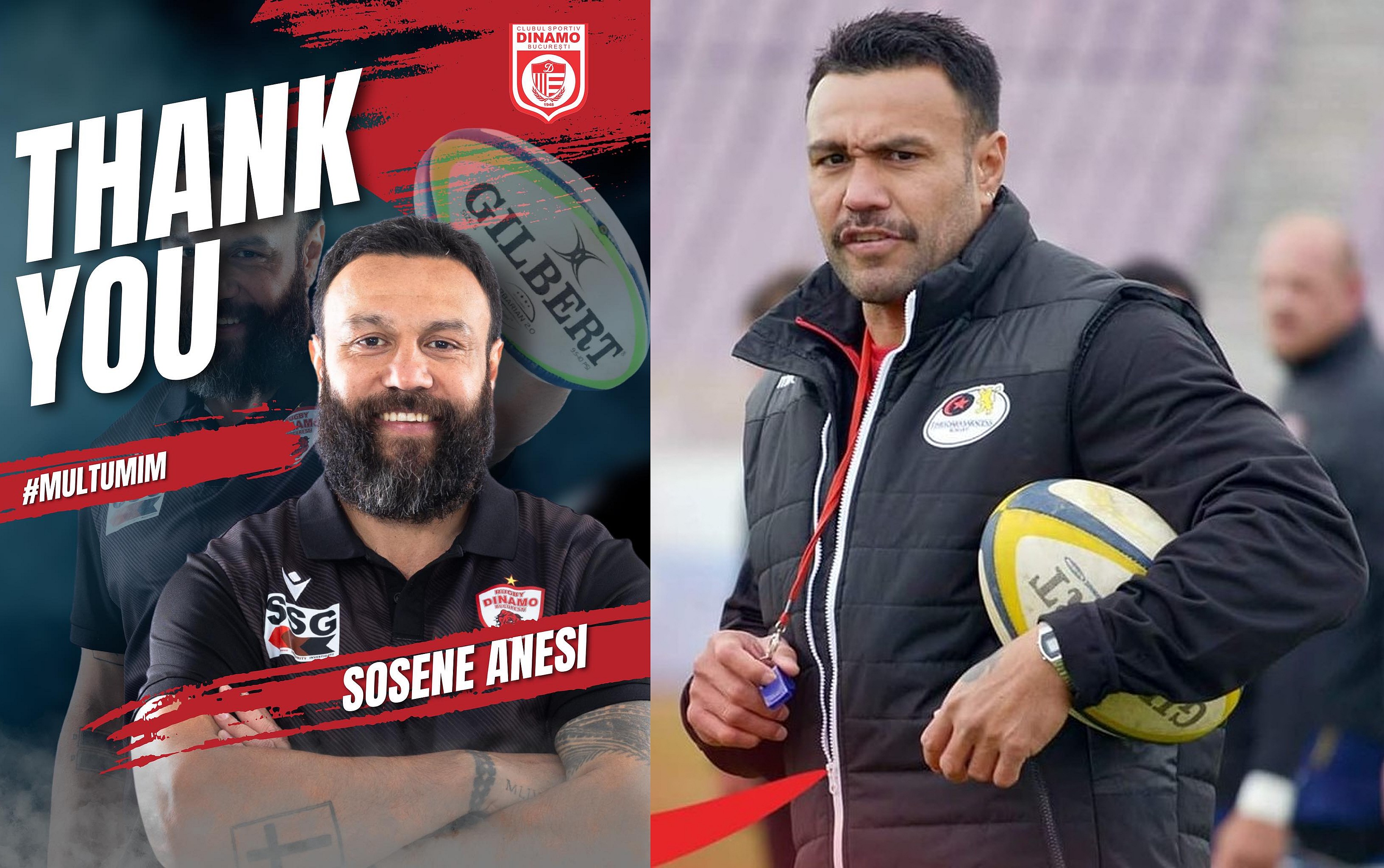 ROMÂNIA / CLUBURI: Fost All Blacks, Sosene Anesi se desparte de Dinamo, echipă pe care a făcut-o campioană