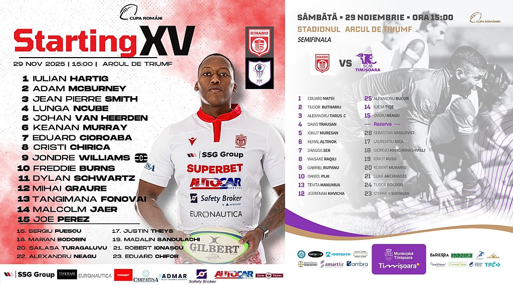 CUPA ROMÂNIEI 2025 / SEMIFINALE / DIN - SCMT: Buldogii vor în finală, bănățenii țintesc revirimentul