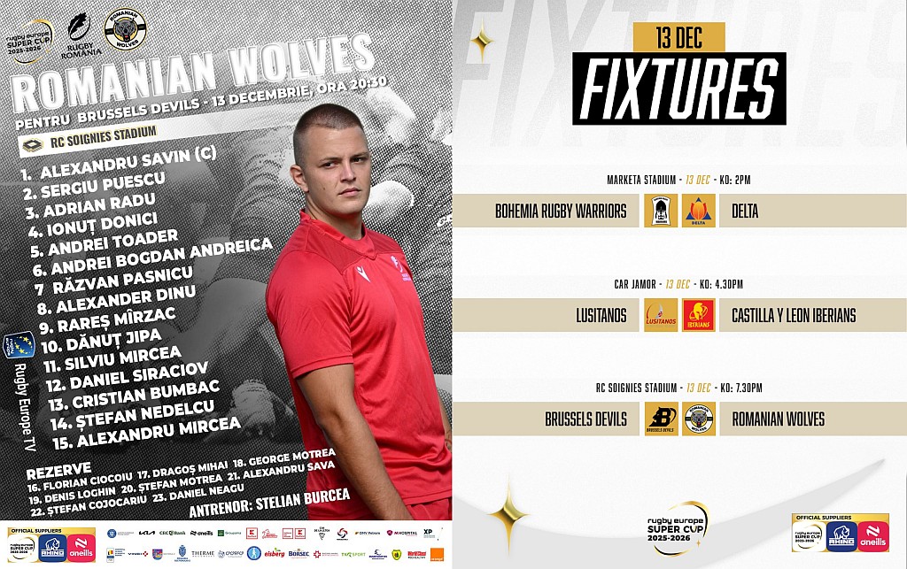 SUPERCUPA EUROPEI 2025/2026 / ETAPA A 5-A / BRU - LPR: Lupii dispută ultimul meci cu gândul la o evoluție cât mai bună