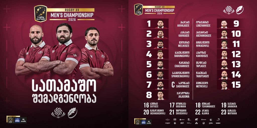 REC 2026 / LOCURILE 1-4 / SEMIFINALE / GEO - ROM: Lelos vor folosi un grup cu 18 rugbyști care evoluează la formații din Franța și Anglia