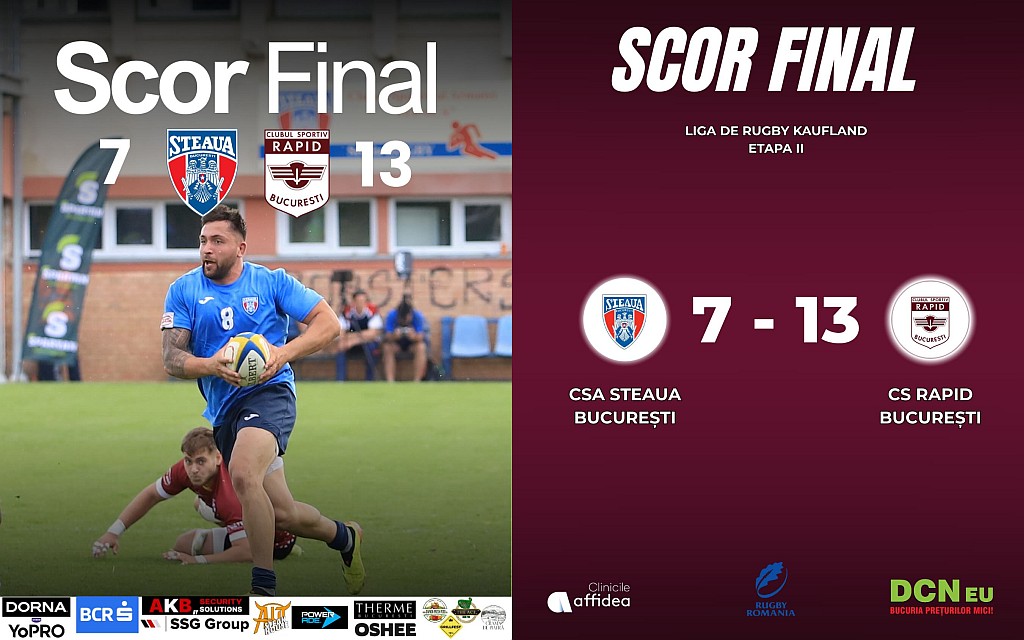 ROMÂNIA / LRK 2026 / ETAPA A 2-A / STE - RAP 7-13: După succesul din Cupa României, giuleștenii au câștigat și în Ghencea