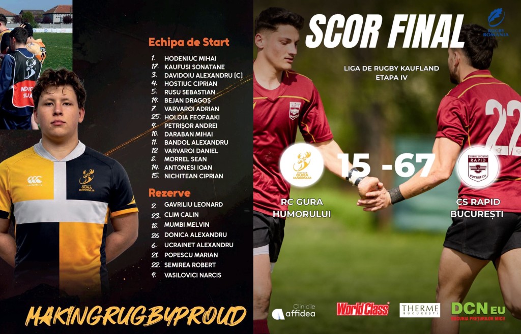 LRK 2026 / ETAPA A 4-A / RCGH - CSRAP 15-67: Încă un eșec... Și ce dacă! Rugby-ul nu este doar despre scor, ci mai ales despre oameni 