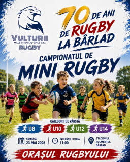 ROMÂNIA / COPII & JUNIORI: Bârladul sărbătorește 70 de ani de rugby prin organizarea unui turneu de copii